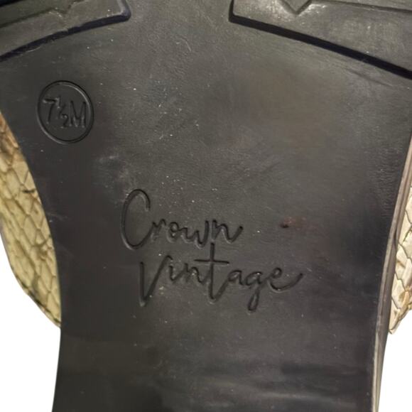 Crown Vintage Mules Size 7.5 Slip On Snake Print Leather Clogs 1.75'' heel - Picture 10 of 11